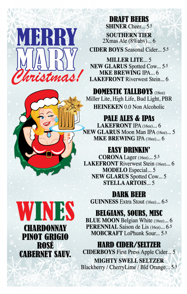 Mary Christmas Bar ... Wine & Beer List